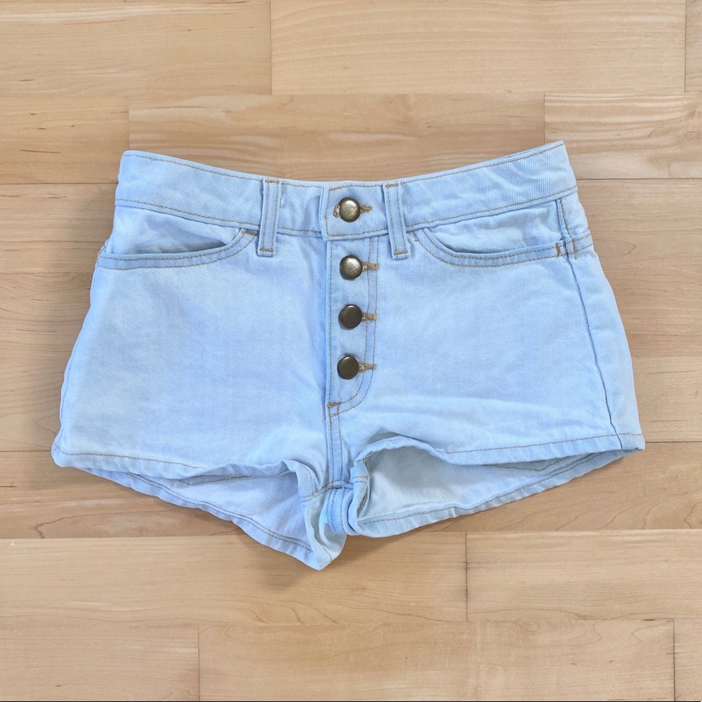 American Apparel denim front button short. Size 24